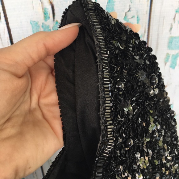 Adrianna Papell Black Sequin Strapless Top - Picture 6 of 8